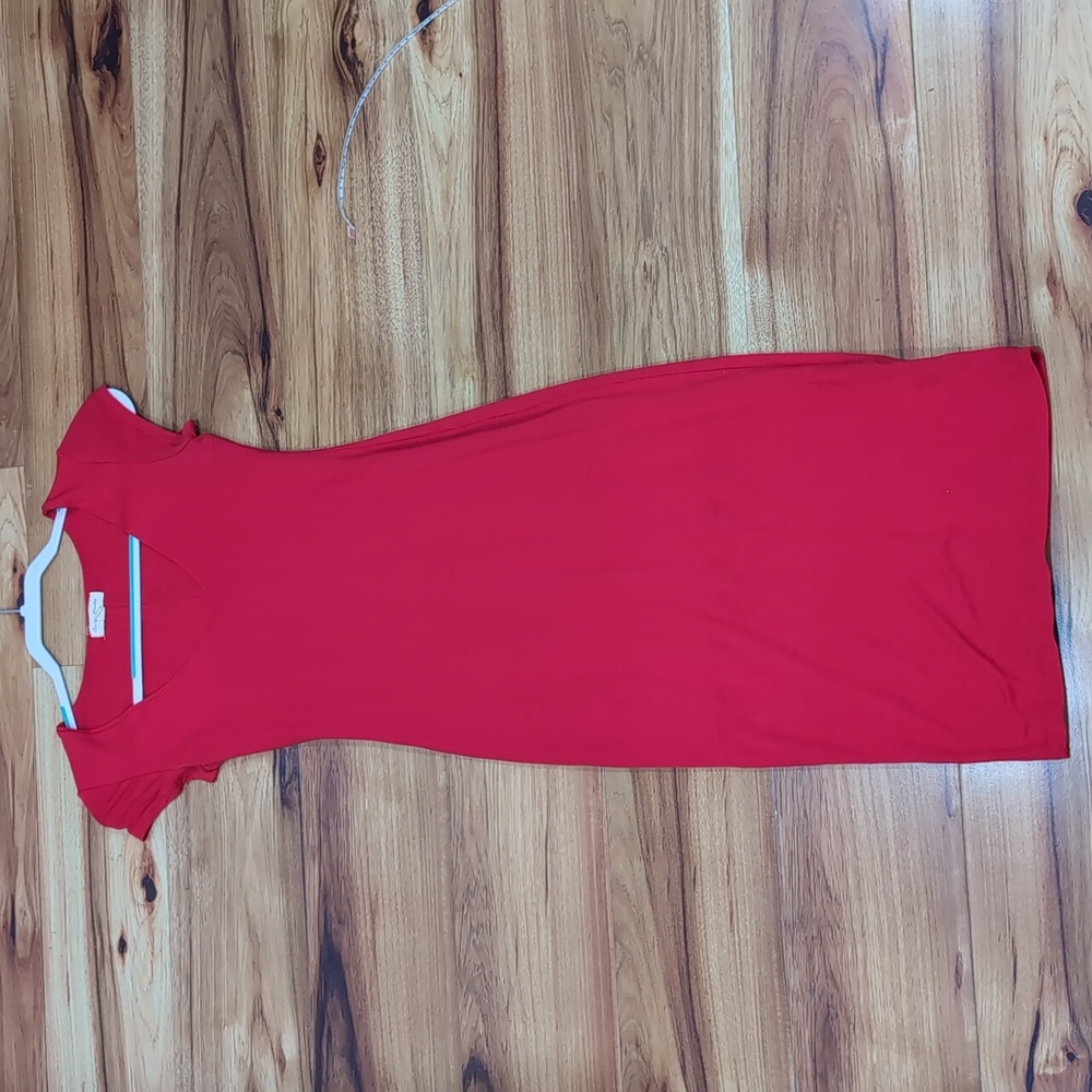 Red Short Sleeve Bodycon Dress